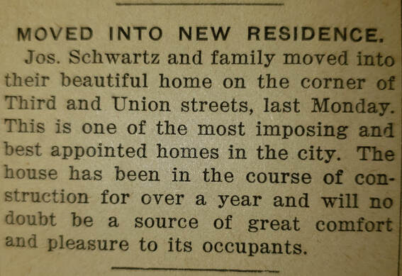 Schwartz family newspaper announcement