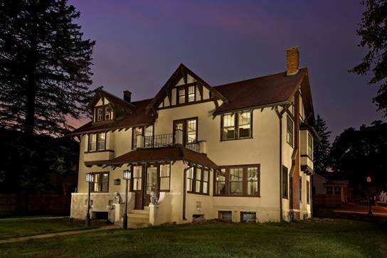 Schwartz house at night